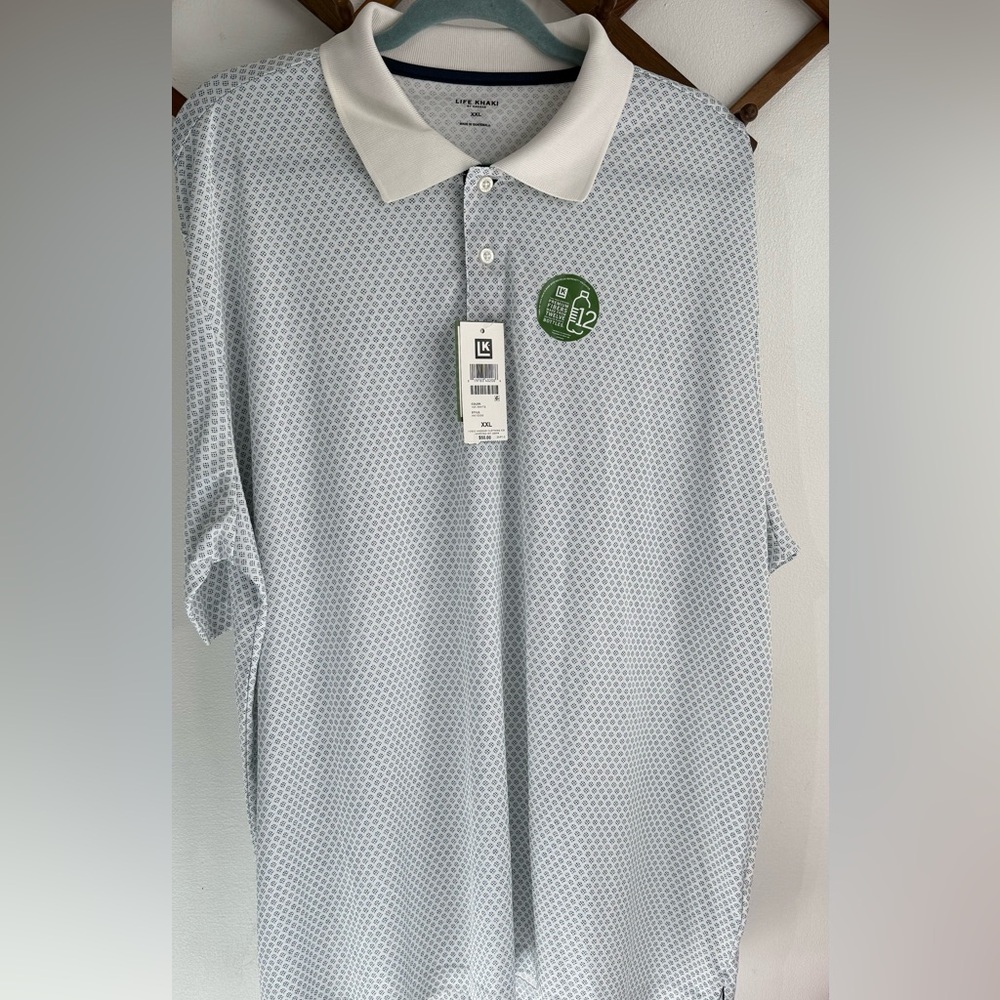 Life Khaki by Haggar polo stretch fabric collared top size XXL NWT